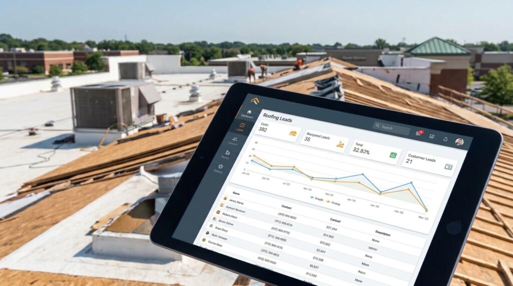 commercial roofing leads being captured through CRM